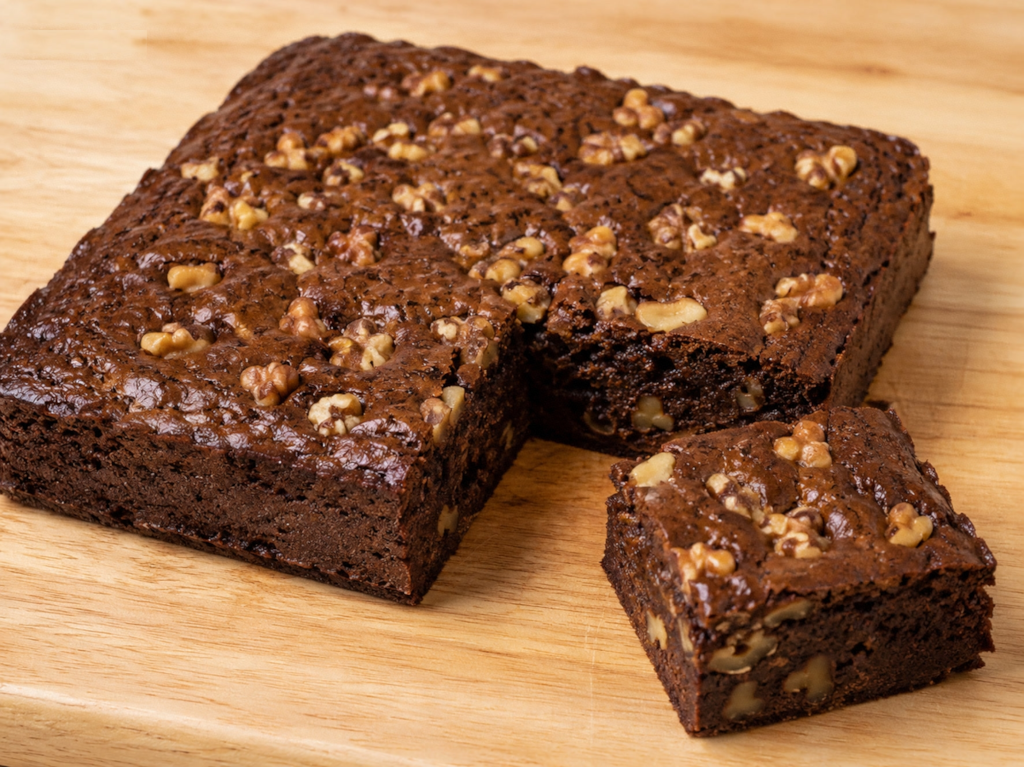Brownie aux noix et aux deux chocolats