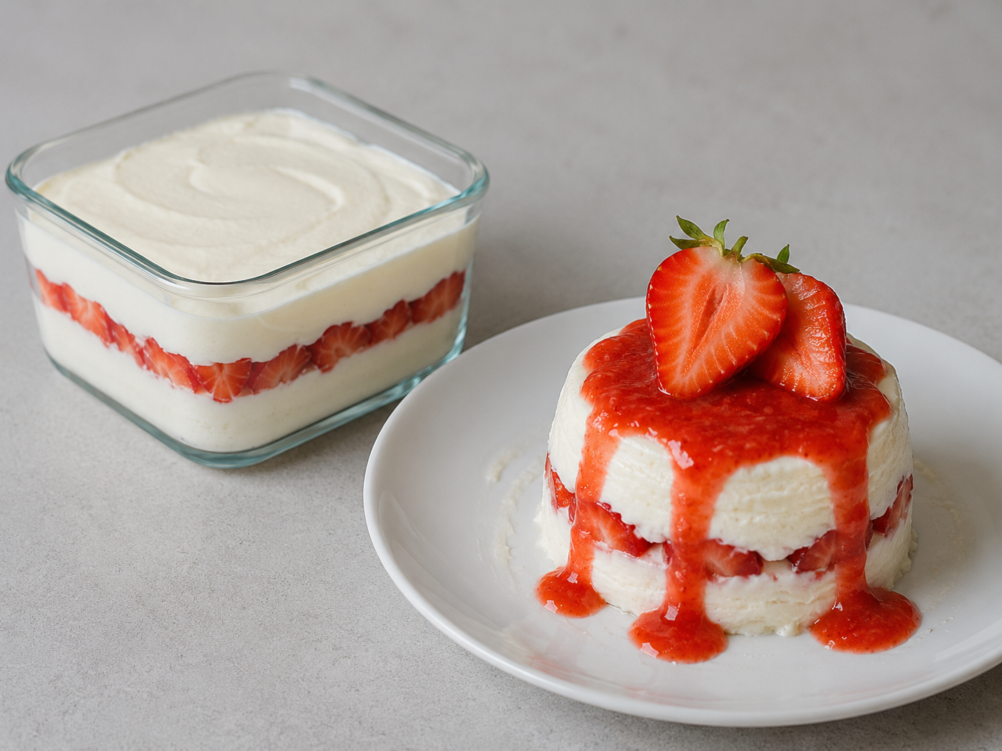 Entremets fromage blanc / fraises